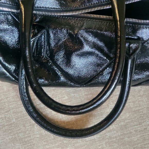 YSL Black Patent Leather Satchel Hand Bag Purse w/COA - Picture 10 of 11
